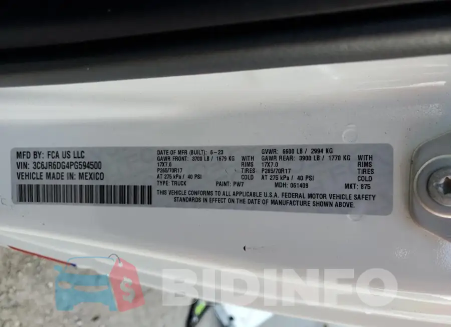 3C6JR6DG4PG594500 Photo# 12