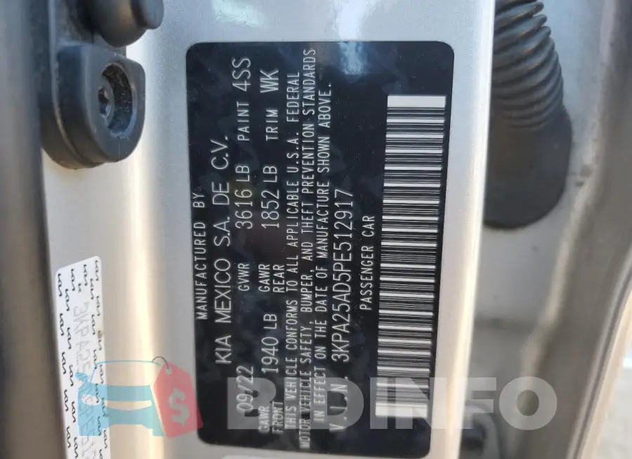 3KPA25AD5PE512917 Photo# 12