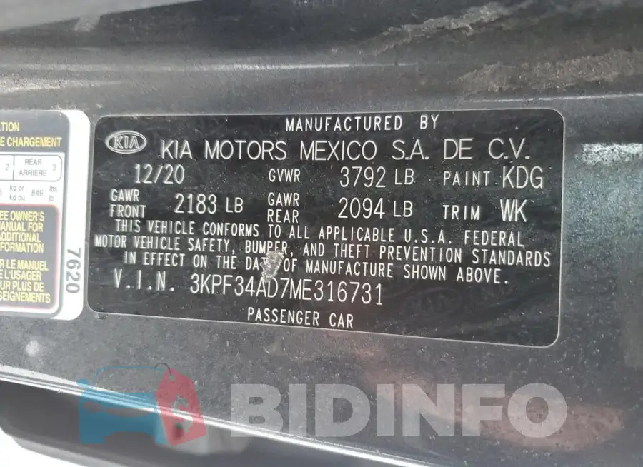 3KPF34AD7ME316731 Photo# 13