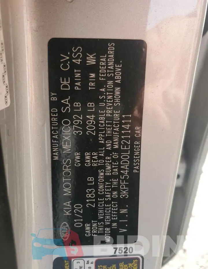 3KPF54AD0LE211411 Photo# 12