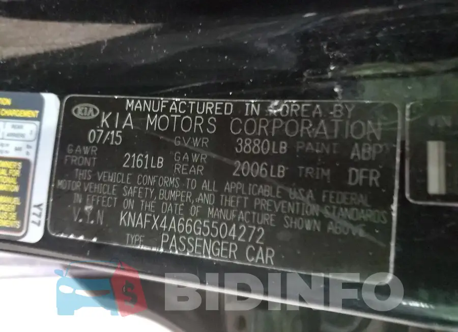 KNAFX4A66G5504272 Photo# 12