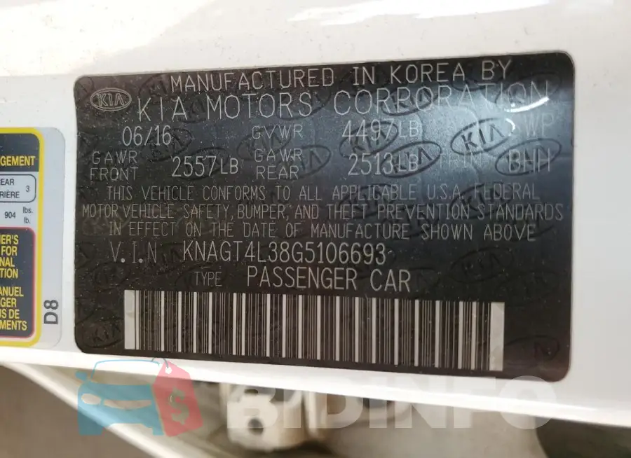 KNAGT4L38G5106693 Photo# 12
