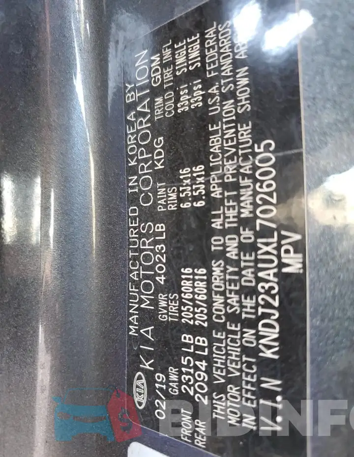 KNDJ23AUXL7026005 Photo# 13