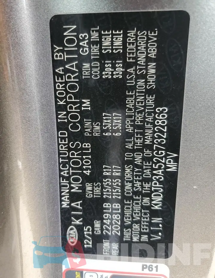KNDJP3A52G7322863 Photo# 12