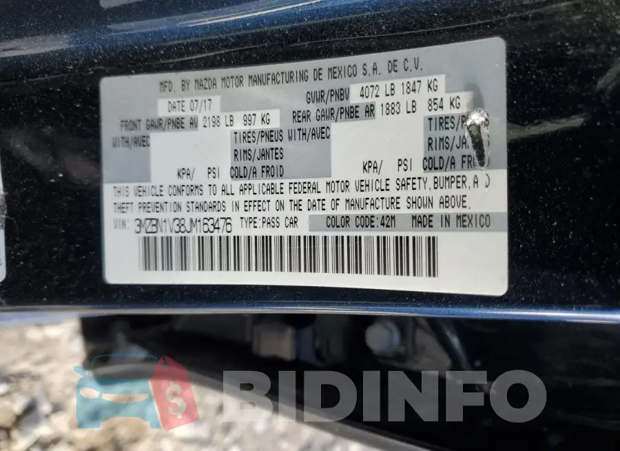 3MZBN1V38JM163476 Photo# 13