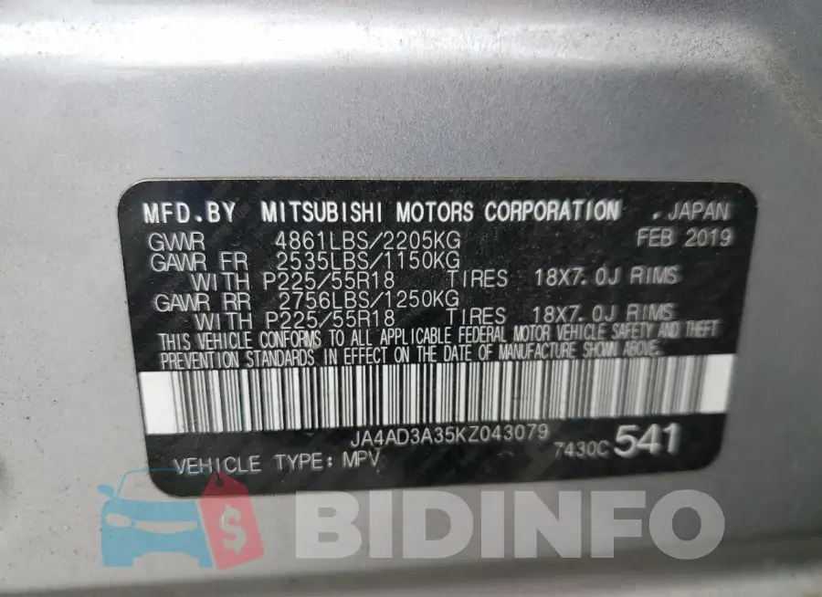 JA4AD3A35KZ043079 Photo# 14