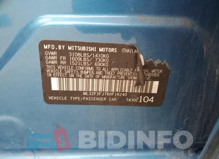 ML32F3FJ7KHF18240 Photo# 12