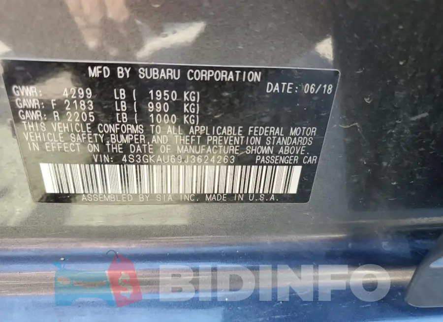 4S3GKAU69J3624263 Photo# 13
