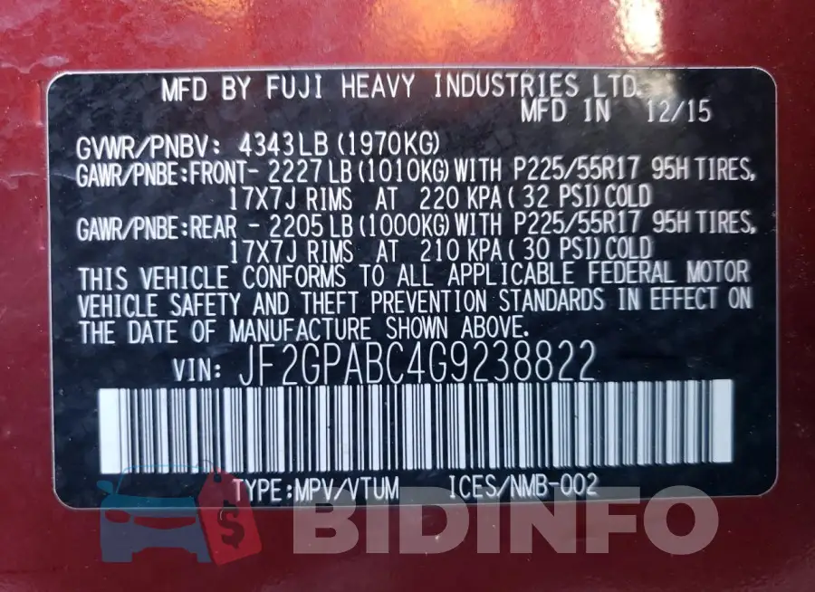 JF2GPABC4G9238822 Photo# 13