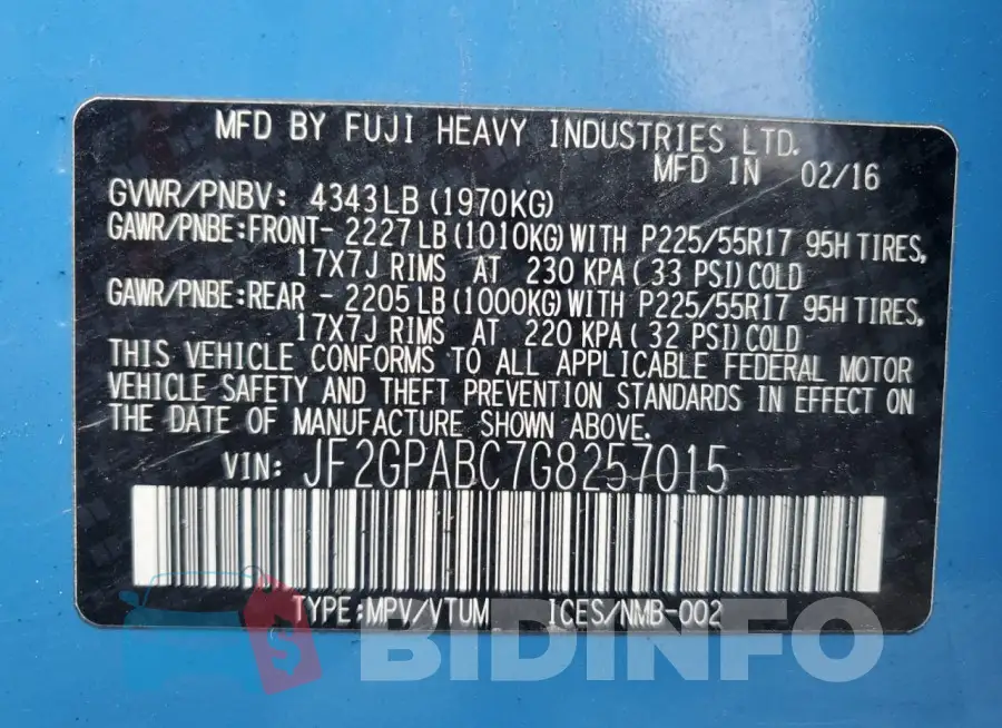 JF2GPABC7G8257015 Photo# 12