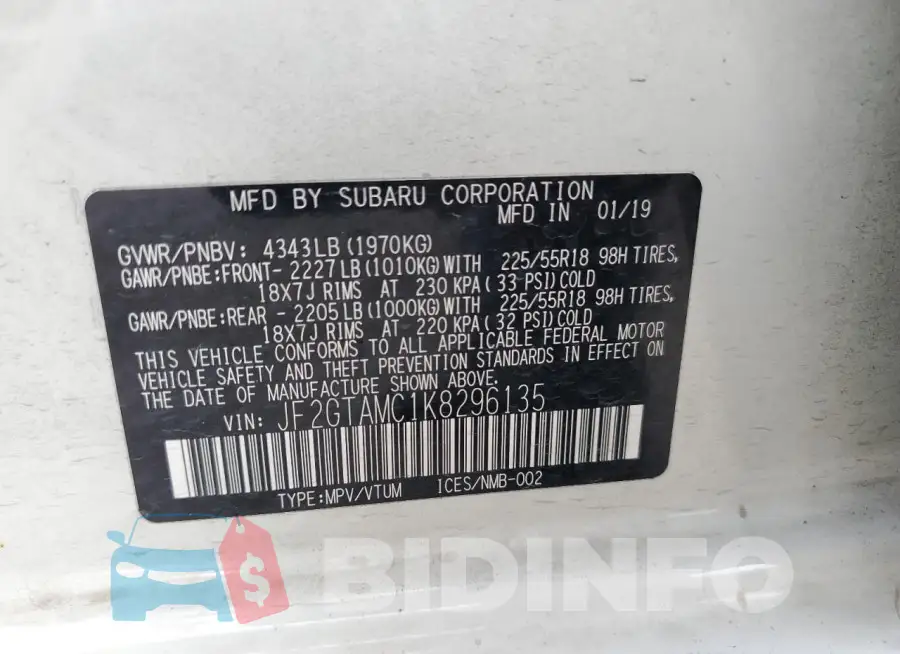 JF2GTAMC1K8296135 Photo# 13