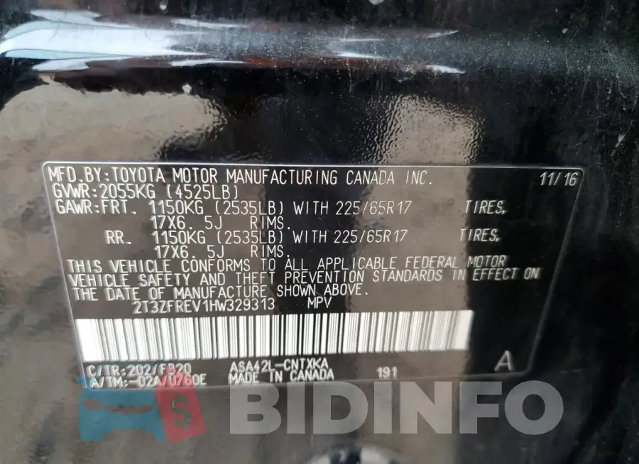 2T3ZFREV1HW329313 Photo# 13