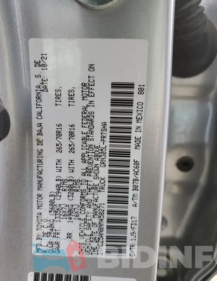 3TMCZ5AN8NM458271 Photo# 12
