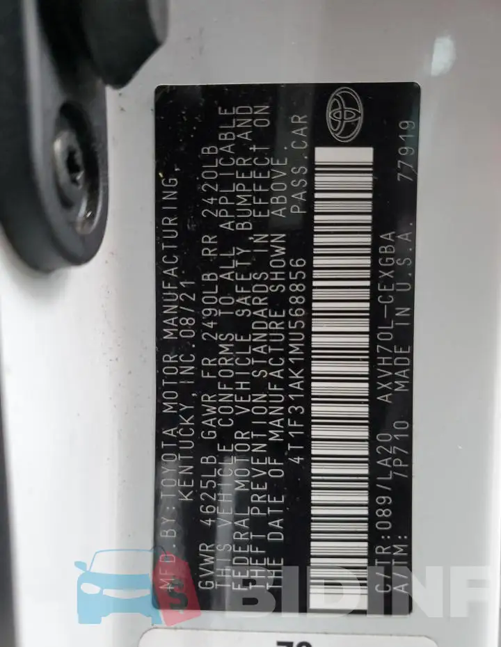 4T1F31AK1MU568856 Photo# 12