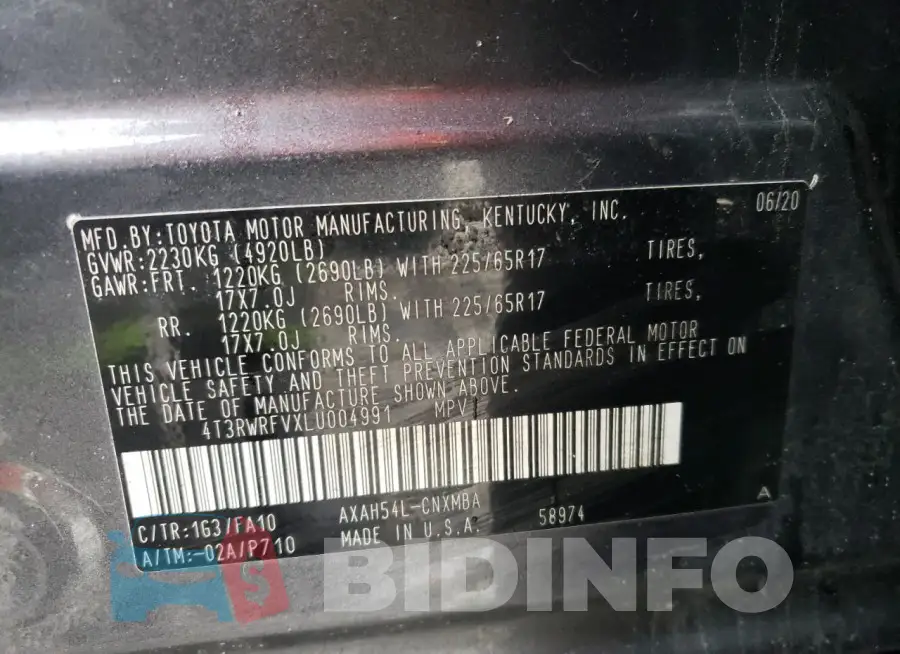 4T3RWRFVXLU004991 Photo# 13