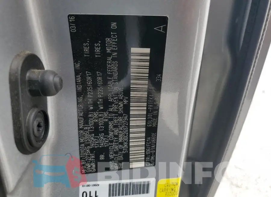 5TDKK3DC2GS727947 Photo# 13