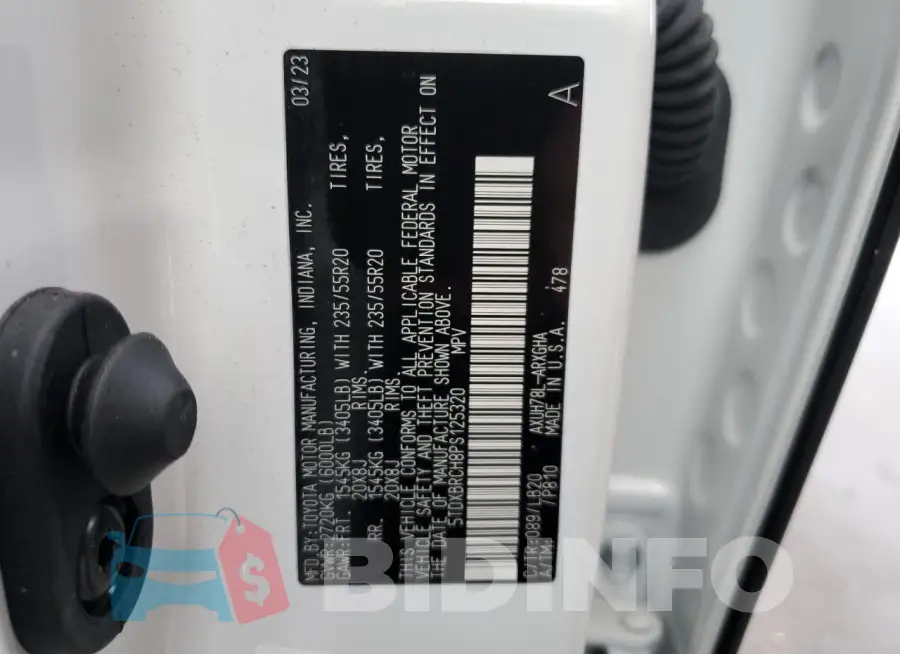 5TDXBRCH8PS125320 Photo# 12