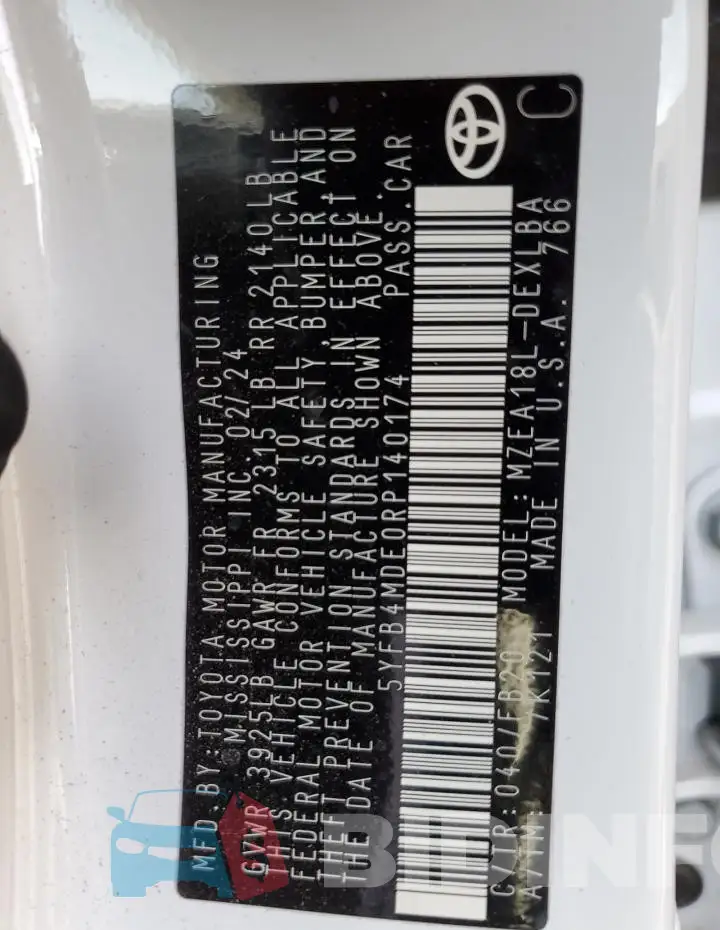 5YFB4MDE0RP140174 Photo# 13