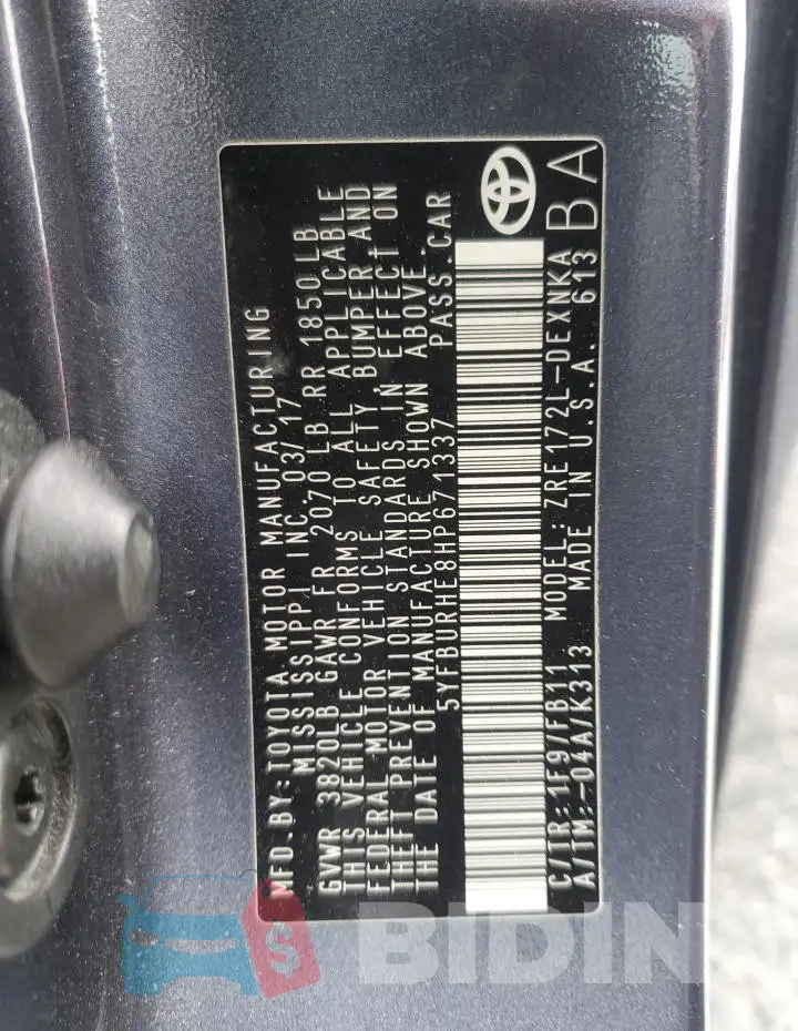 5YFBURHE8HP671337 Photo# 13