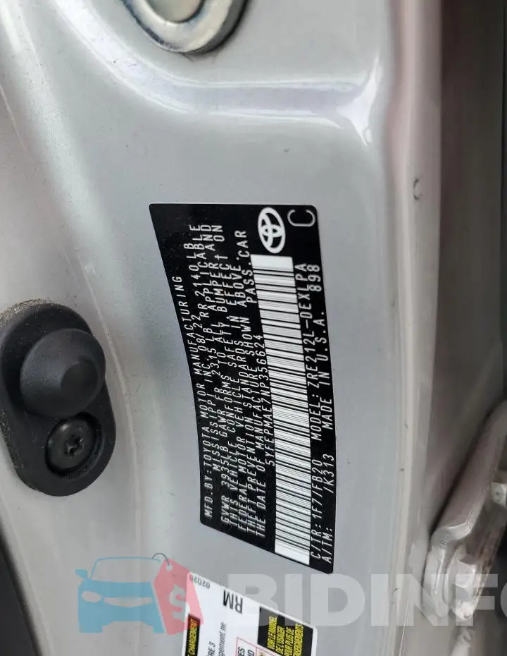 5YFEPMAE7NP356624 Photo# 12