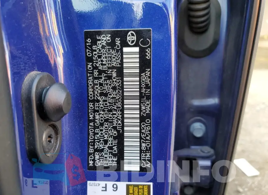 JTDKARFU8G3527331 Photo# 12