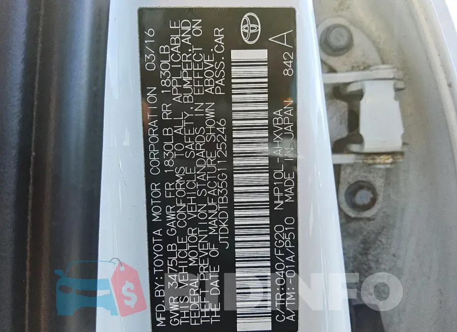 JTDKDTB35G1125246 Photo# 12