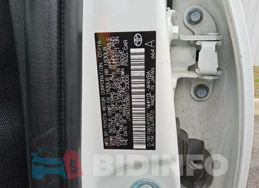 JTDKDTB38G1123006 Photo# 12
