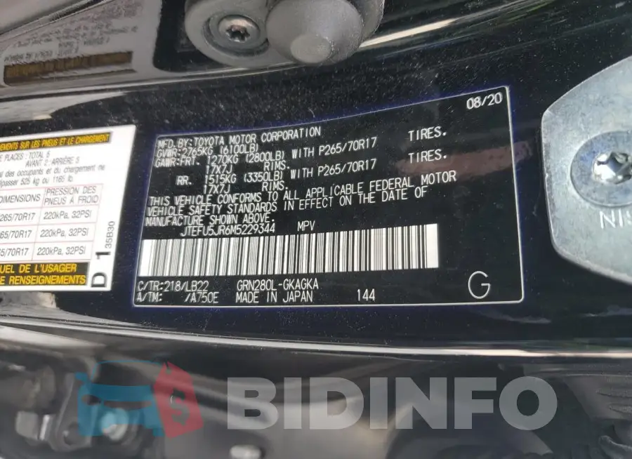 JTEFU5JR6M5229344 Photo# 14
