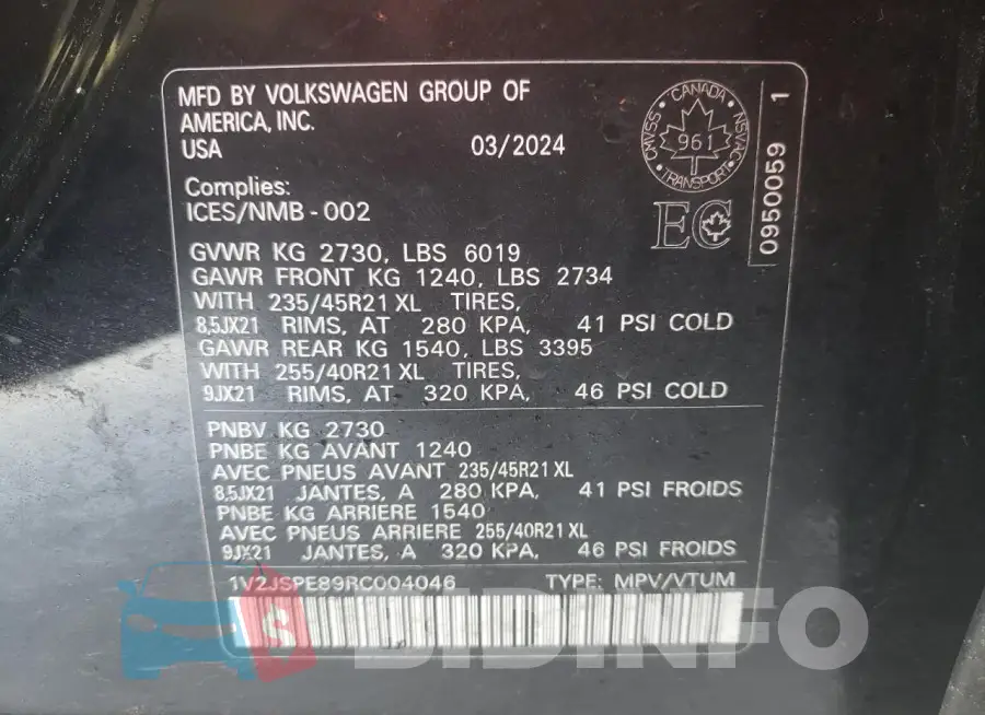 1V2JSPE89RC004046 Photo# 13