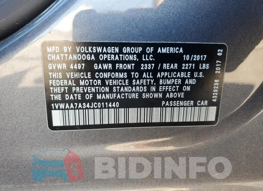1VWAA7A34JC011440 Photo# 12