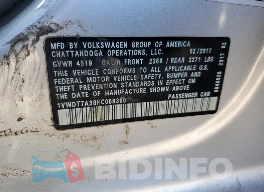 1VWDT7A38HC058360 Photo# 12