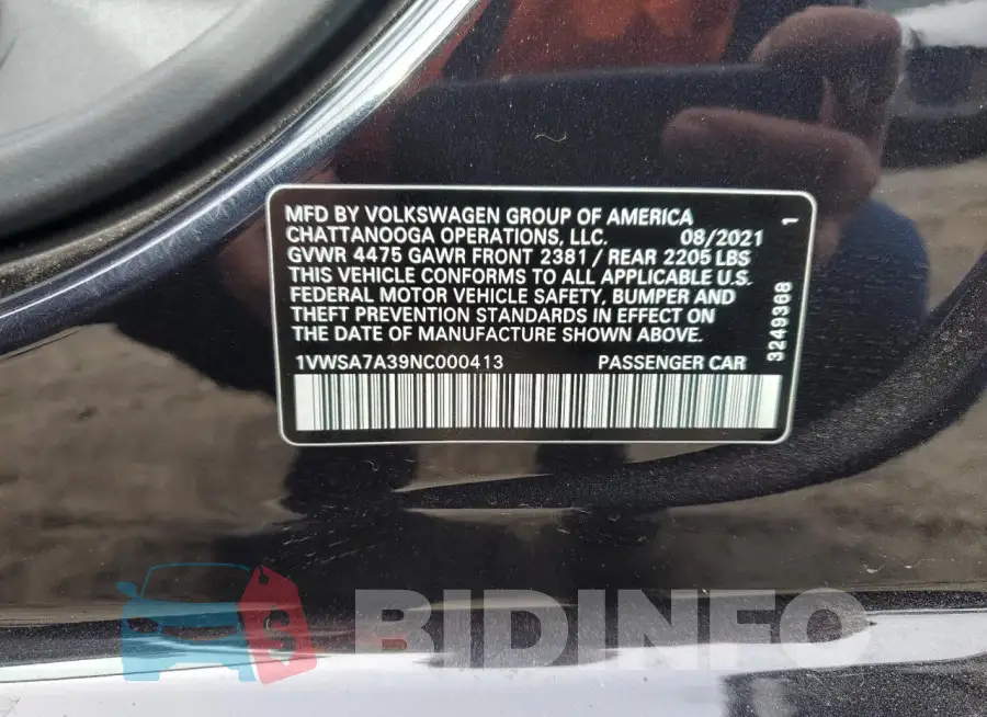 1VWSA7A39NC000413 Photo# 12
