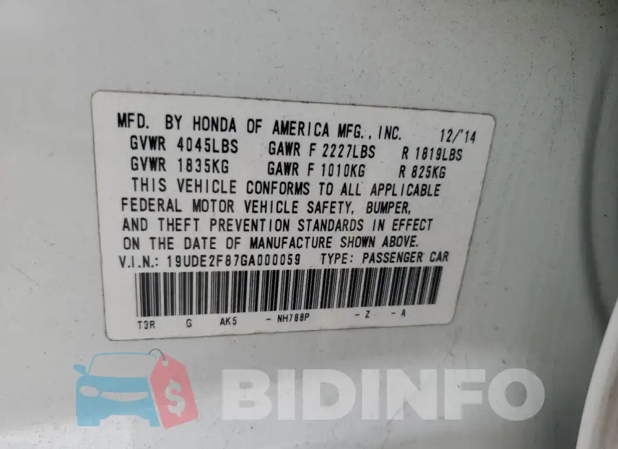 19UDE2F87GA000059 Photo# 12