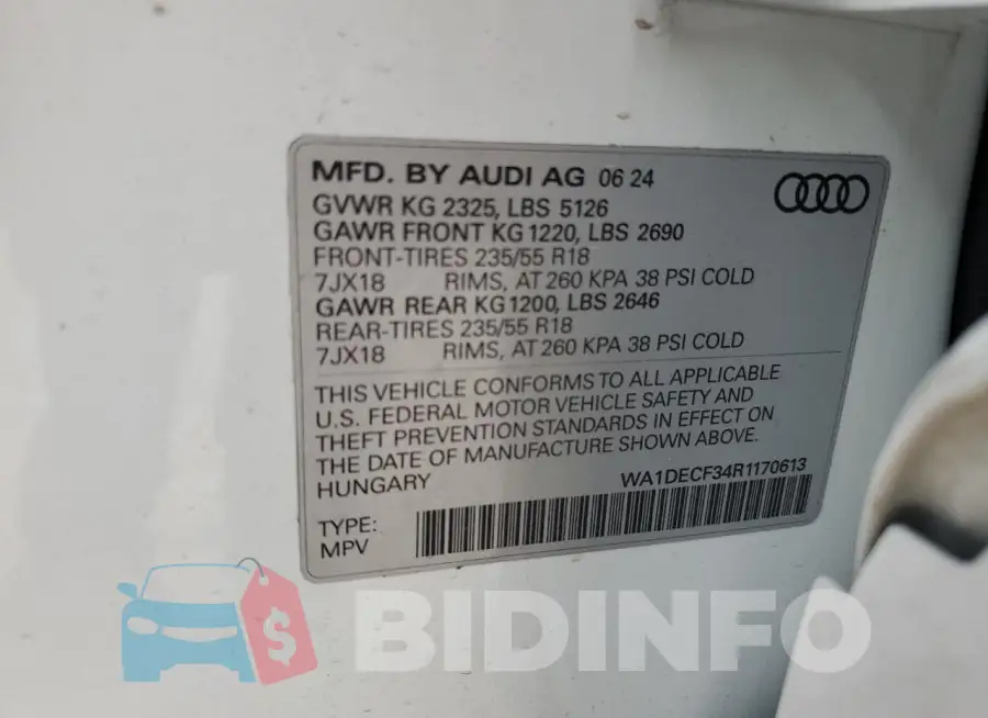 WA1DECF34R1170613 Photo# 13
