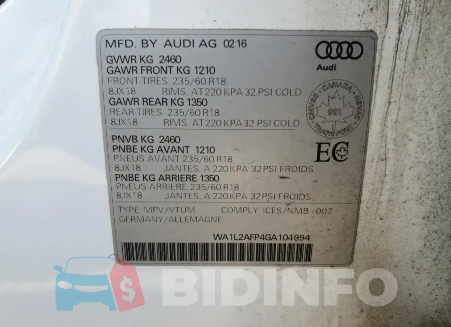 WA1L2AFP4GA101994 Photo# 13