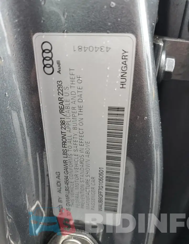 WAUB8GFF7G1050501 Photo# 12