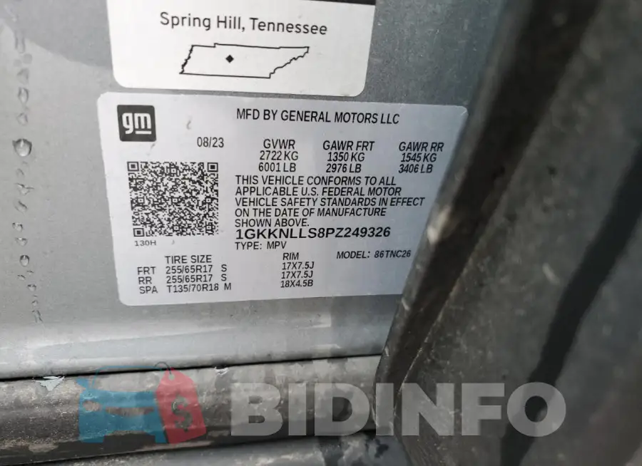 1GKKNLLS8PZ249326 Photo# 13