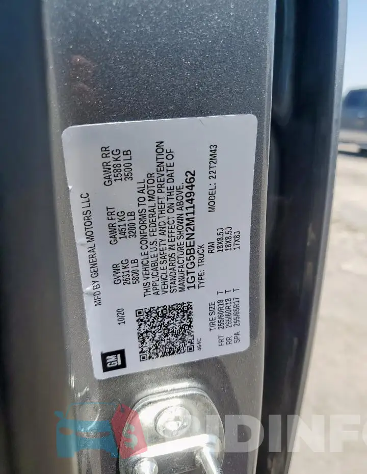 1GTG5BEN2M1149462 Photo# 12