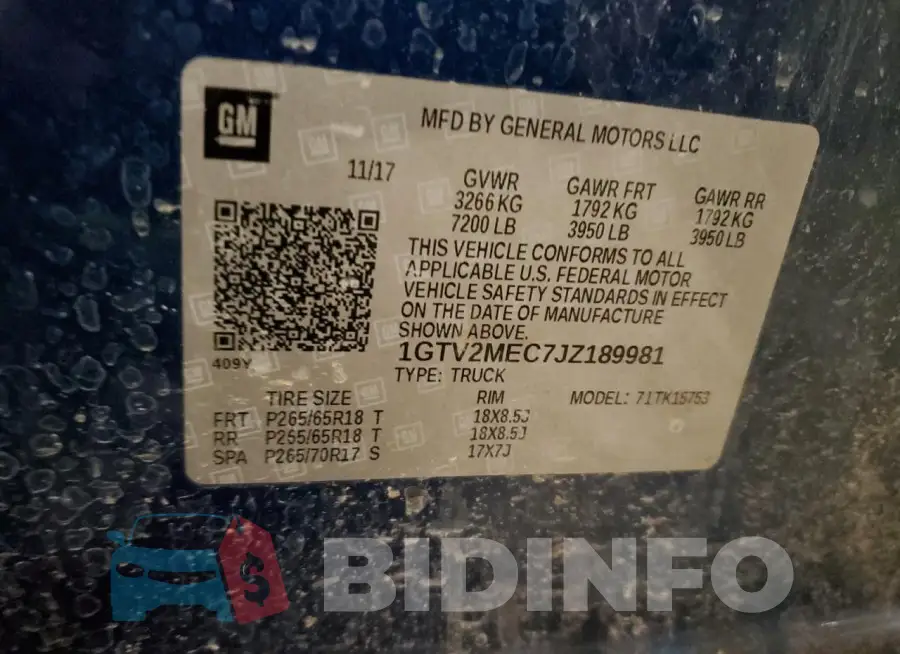 1GTV2MEC7JZ189981 Photo# 12