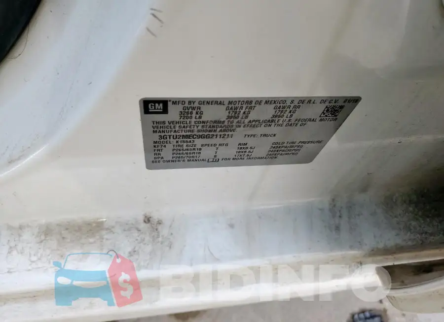 3GTU2MEC9GG211211 Photo# 12