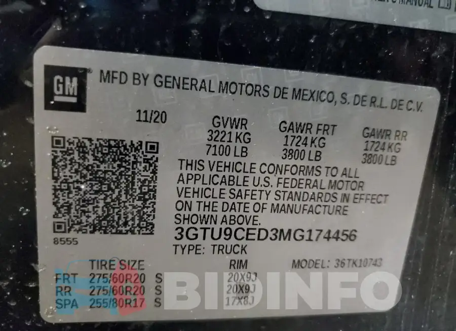 3GTU9CED3MG174456 Photo# 12