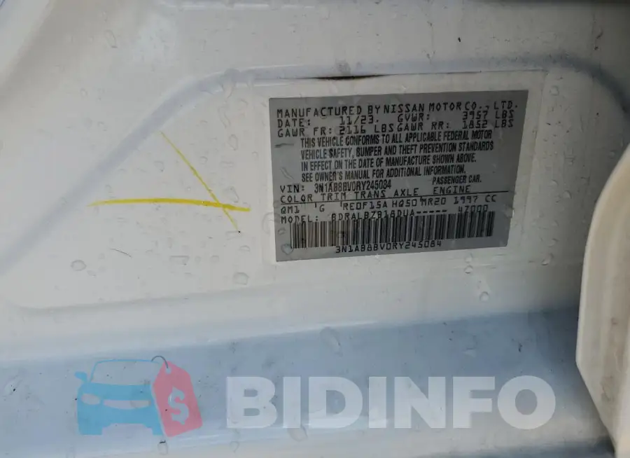 3N1AB8BV0RY245084 Photo# 12