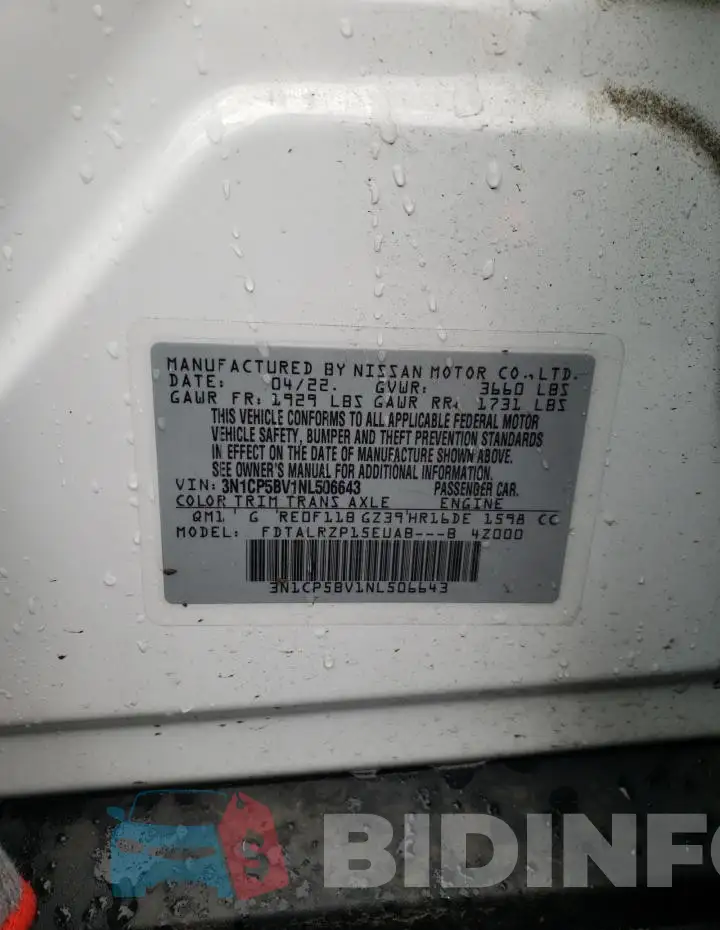 3N1CP5BV1NL506643 Photo# 13