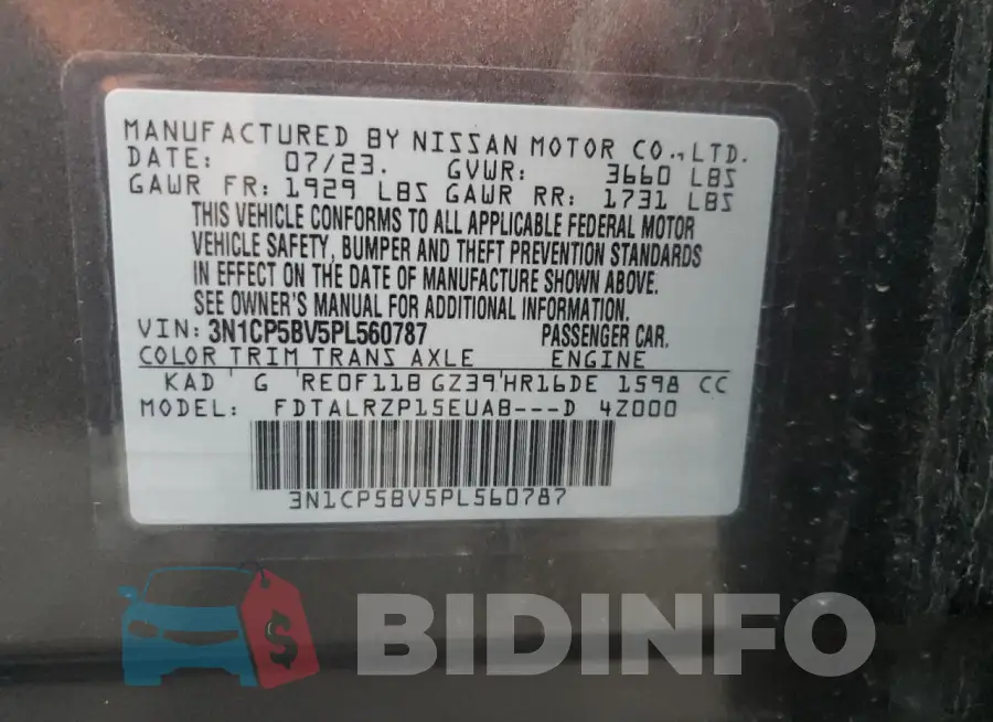3N1CP5BV5PL560787 Photo# 13
