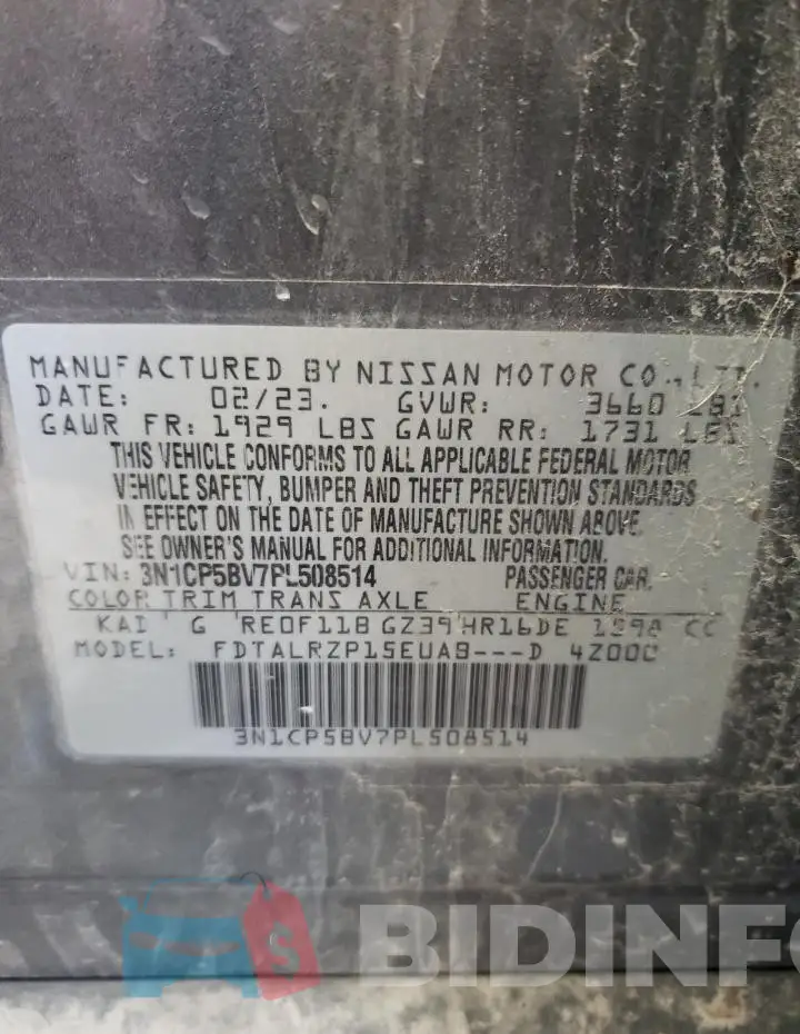 3N1CP5BV7PL508514 Photo# 13