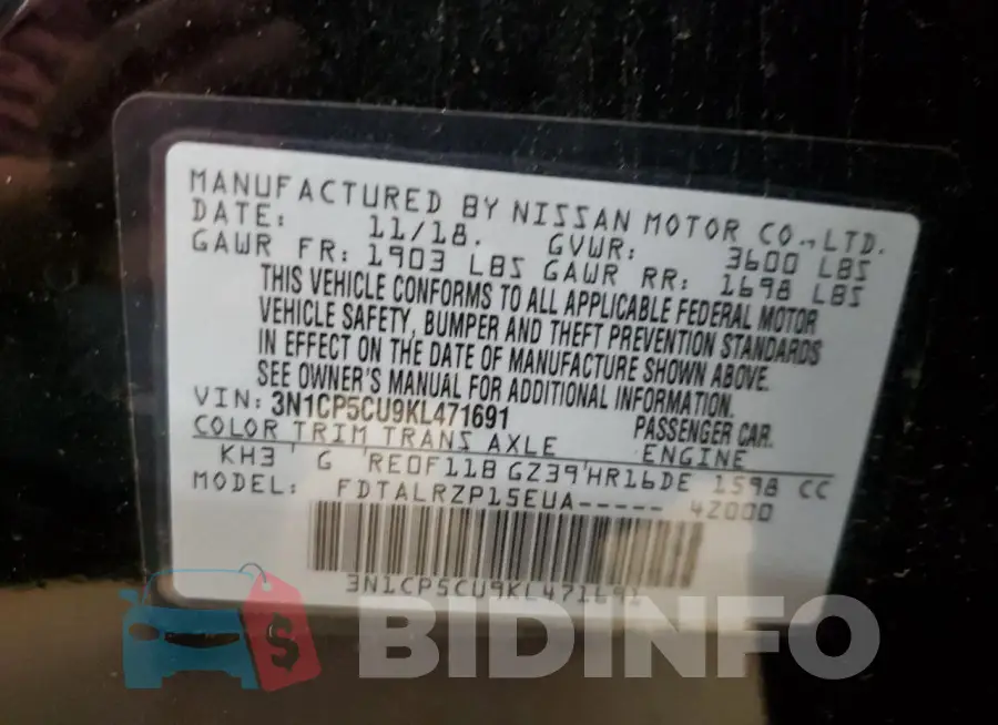 3N1CP5CU9KL471691 Photo# 13