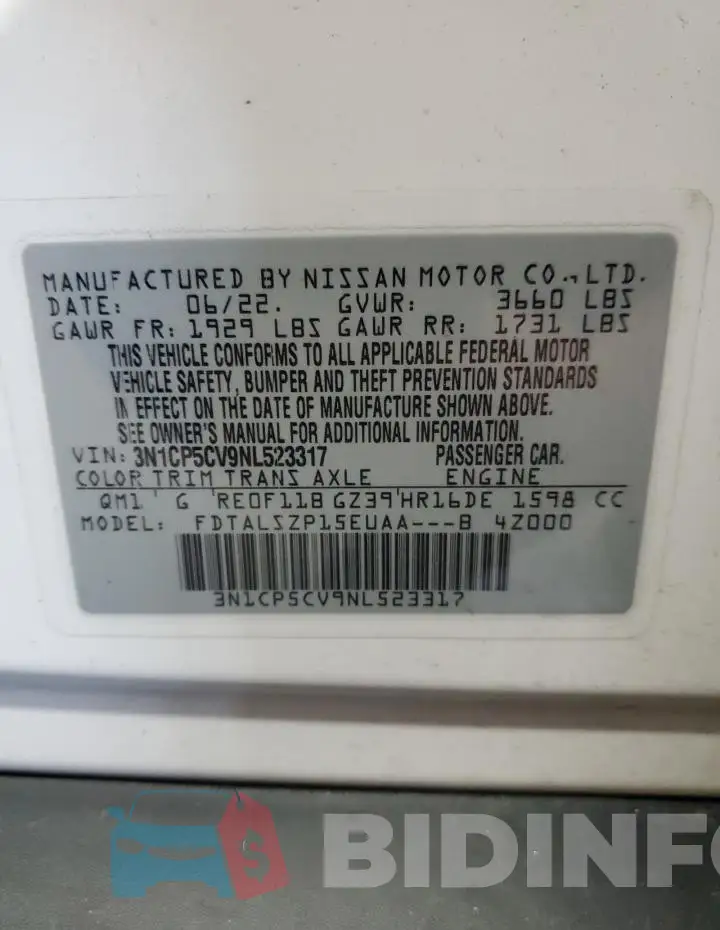 3N1CP5CV9NL523317 Photo# 13
