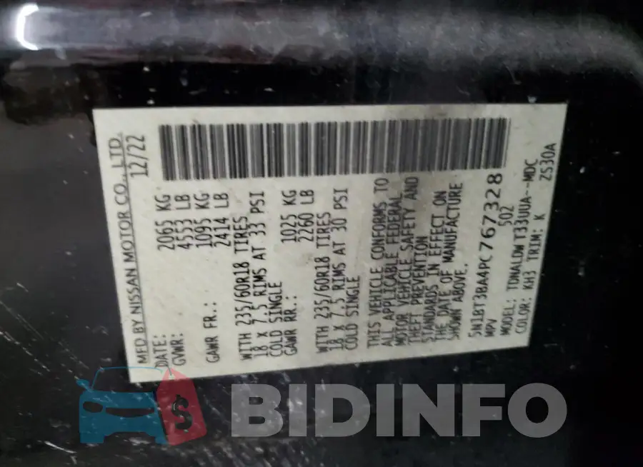 5N1BT3BA4PC767328 Photo# 14