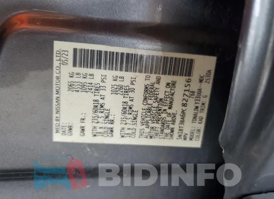5N1BT3BA6PC827156 Photo# 12
