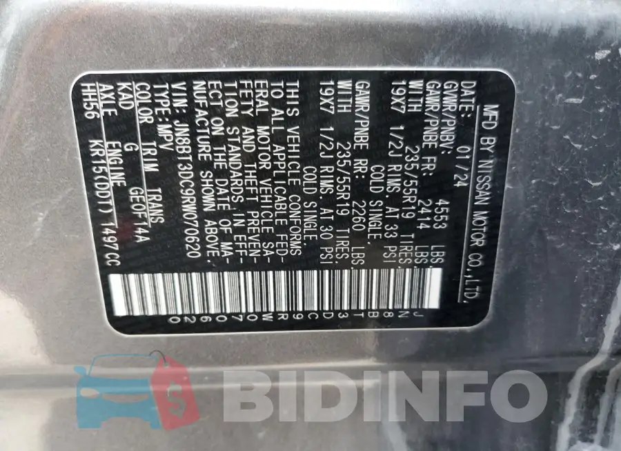 JN8BT3DC9RW070620 Photo# 13
